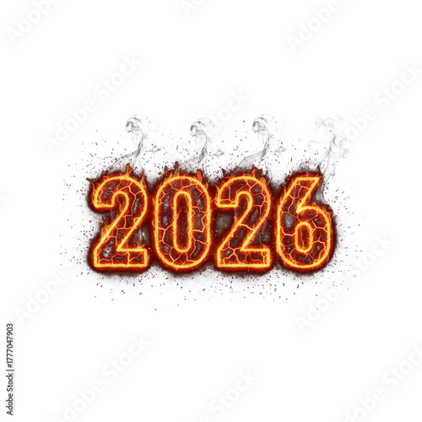 Fototapeta Happy New Year 2026 PNG Image – Transparent Background Greeting Design