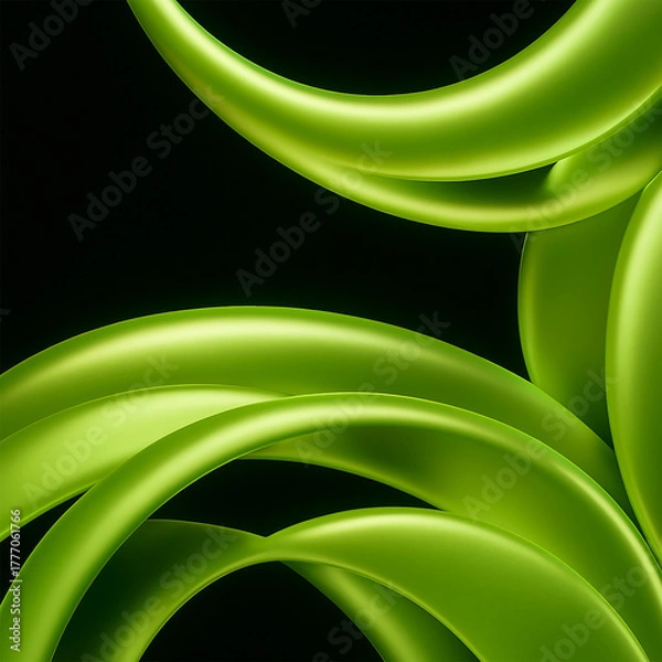 Fototapeta 3D SATIN EFFECT NATURAL GREEN  WAVE ABSTRACT BACKGROUND DESIGN