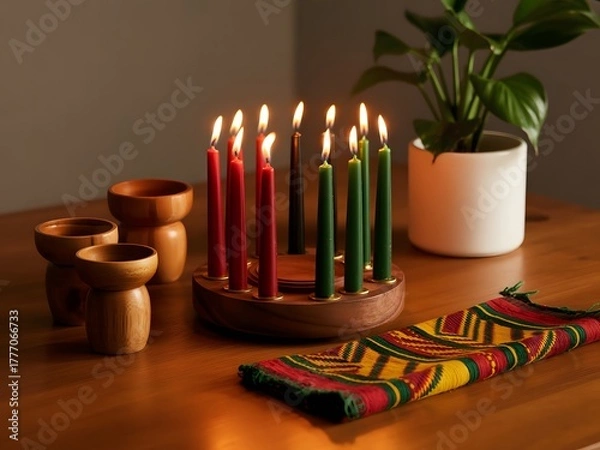 Obraz Happy Kwanzaa Celebration – Embrace the Spirit of Unity, Faith, Creativity, and Purpose During the Seven Days of the African American Cultural Holiday