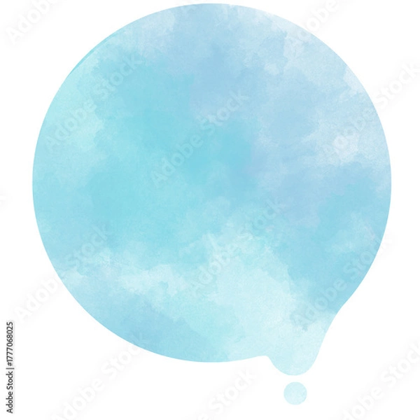 Obraz とろけるまるの水色の水彩素材水滴つき