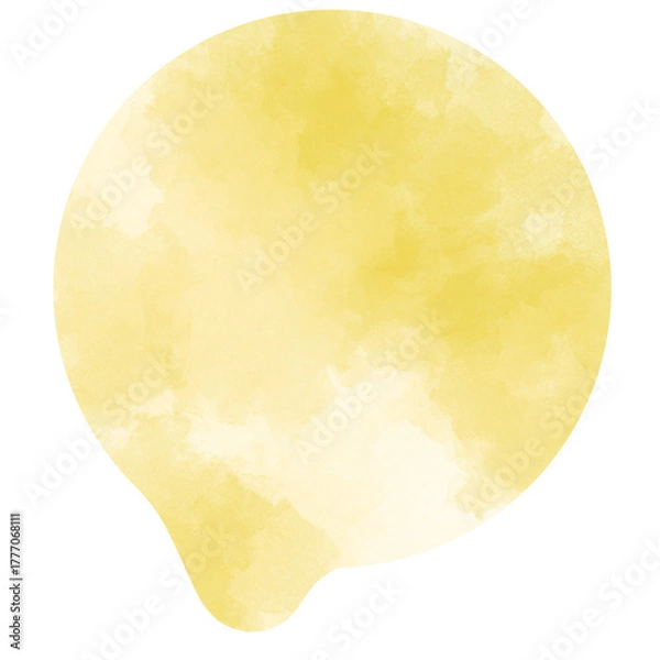 Obraz とろけるまるの黄色い水彩素材一か所垂れ
