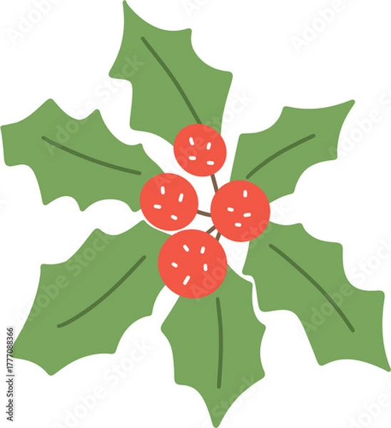 Obraz 성탄절 장식 소품 식물 일러스트 1