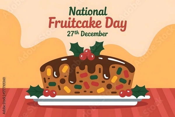 Fototapeta Get ready for National Fruitcake Day on December 27! Learn how to bake, decorate, and share fruitcake for a fun and festive celebration.