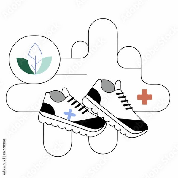 Fototapeta Running shoes representing health and wellness concepts