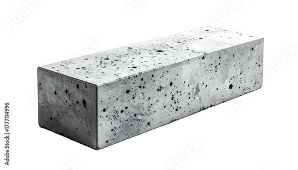 Fototapeta Rectangular gray concrete block with speckled surface