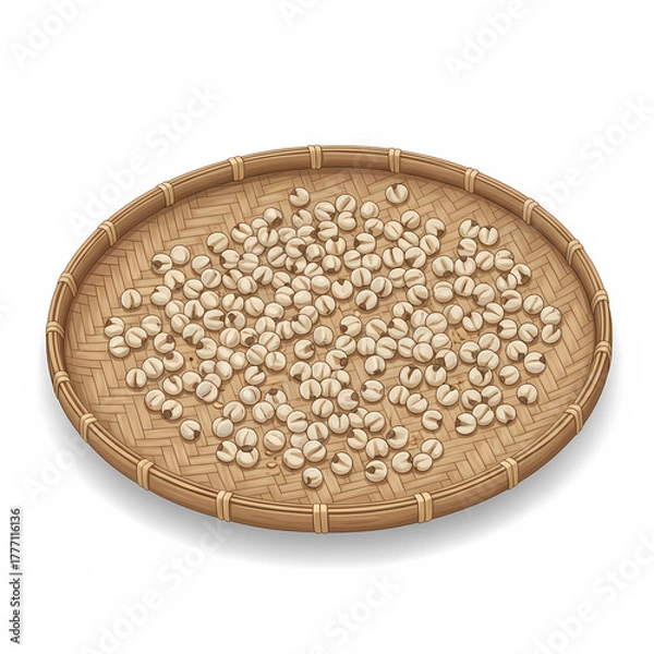 Obraz เมล็ดลูกเดือย ตากแห้ง