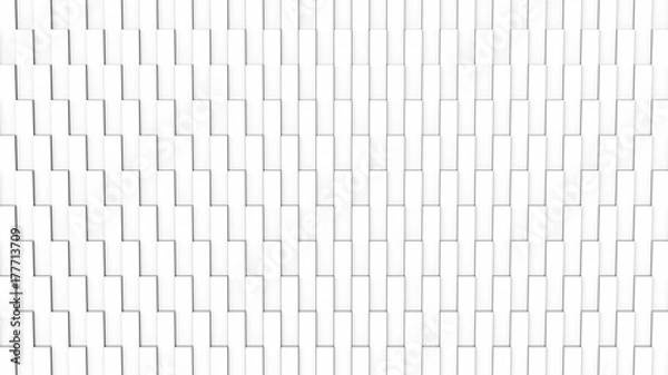 Obraz White geometric background. Quad texture. Paper pattern. 3d rendering