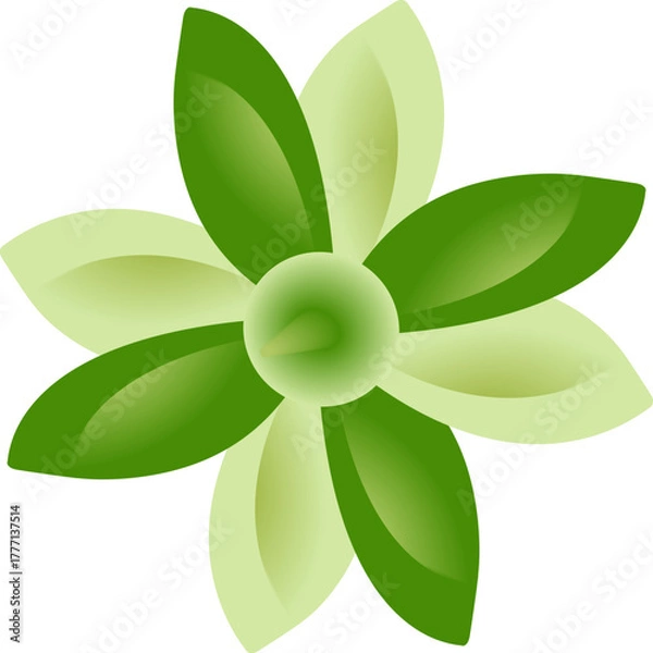 Fototapeta Abstract flower with green gradient for printing on clothes, stickers, websites.