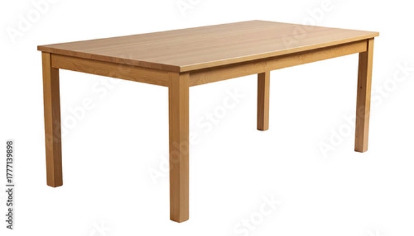 Fototapeta Plain wood table, rectangular, four legs. Simple furniture