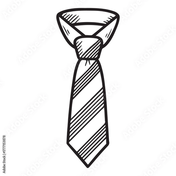 Obraz striped necktie line art vector