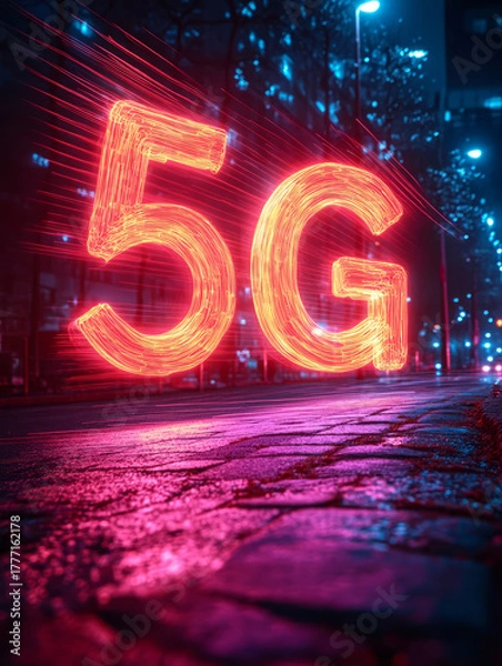 Obraz 5G Communication Technology Interconnectivity Technology Theme Background