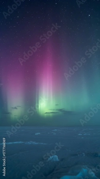 Fototapeta Soft green panel triptych with subtle seam, calm modern backdrop