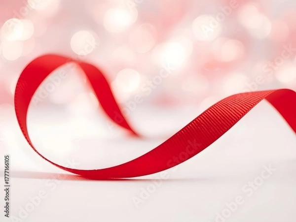 Fototapeta Ribbon‑wrapped neutral panels, layered gift‑wrap texture background