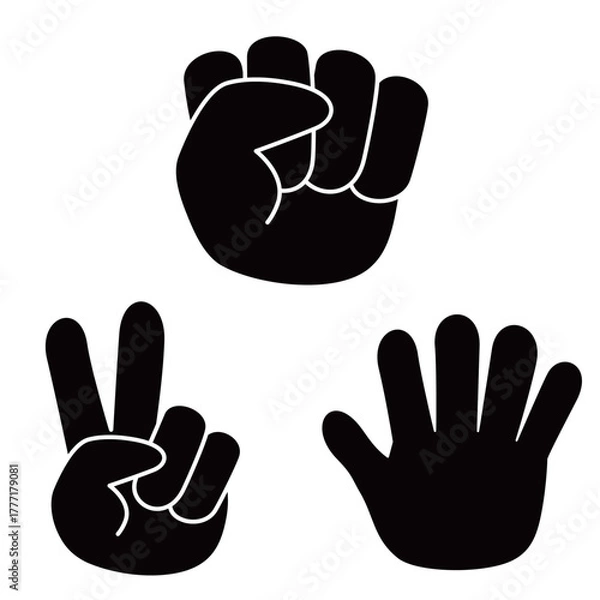 Obraz じゃんけんをする手のイラスト