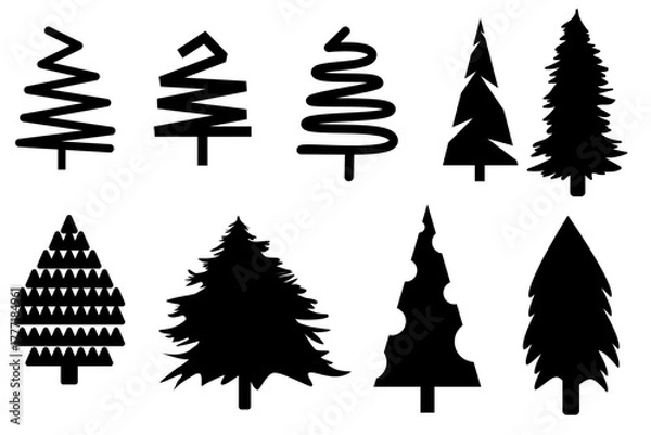 Obraz christmas trees set