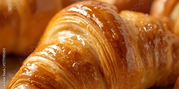 Obraz Golden Flaky Croissant Close-Up