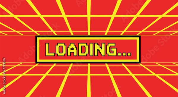 Fototapeta Retro loading screen pixel art background for website or game