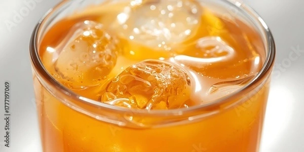 Fototapeta Refreshing Orange Juice with Ice
