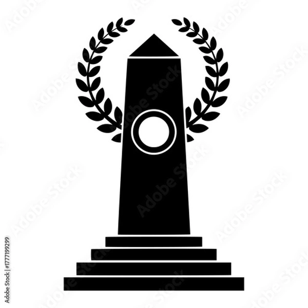 Fototapeta gas pump vector illustration, Flat illustration icon of a black obelisk monument