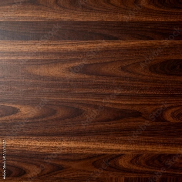 Fototapeta Closeup of dark brown wood grain ideal for background in design projects, furniture photography, website banners, and naturethemed visuals.