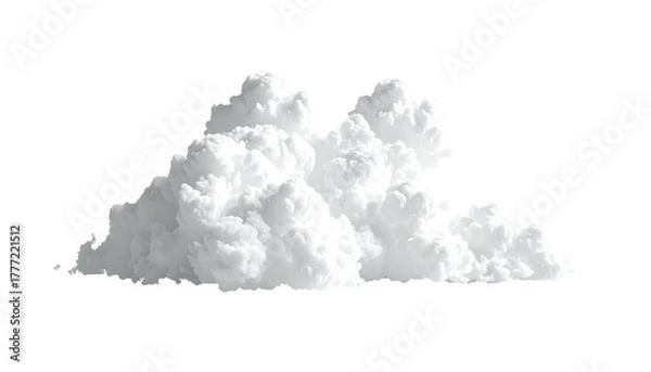 Fototapeta Fluffy white cloud, against a black background