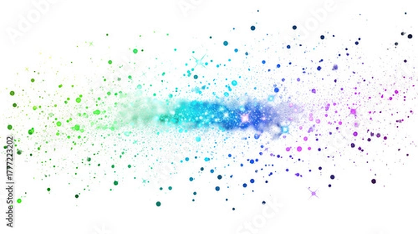 Obraz Colorful splash art with vibrant hues of green blue and purple perfect for backgrounds wallpapers and creative designs on transparent background