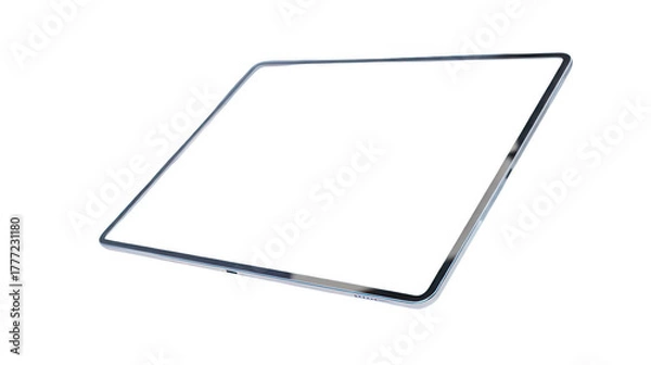 Obraz Sleek modern tablet with a blank screen displayed against a showcasing its minimalist design and potential for various applications on transparent background