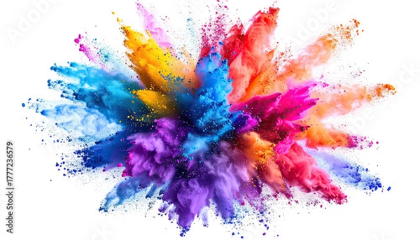 Obraz Colorful explosion, a vibrant, abstract cloud against black