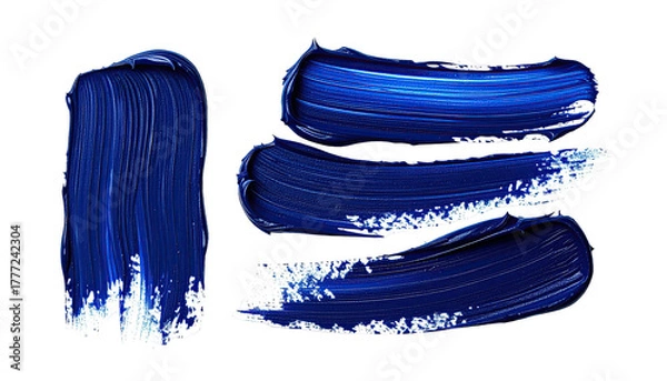 Obraz Vivid dark blue brushstrokes on dark background, thick textures