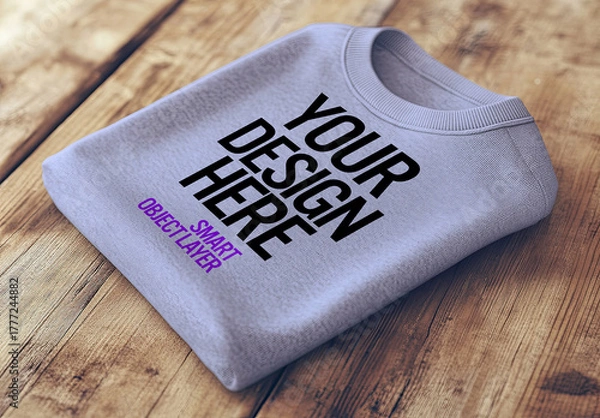 Obraz Mock up of a folded grey sweatshirt 