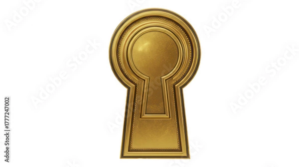 Obraz Ornate golden keyhole against a black backdrop offers a sense of mystery and security perfect for design projects and vintage themes with a classic aesthetic on transparent background