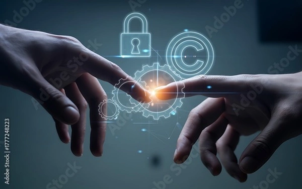 Obraz Digital Connection Point Safeguarding Intellectual Property and Secure Innovation