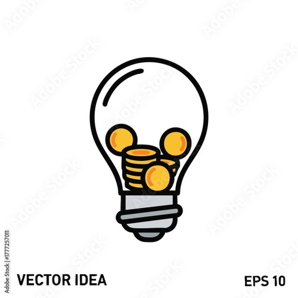 Obraz Money Inside Lightbulb Idea Illustration.