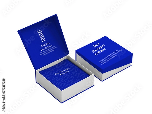 Obraz blue cubes on white background