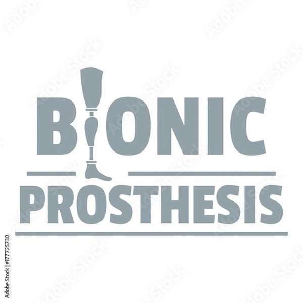 Obraz Bionic prosthesis logo, simple gray style
