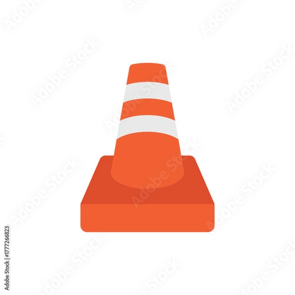 Fototapeta Road cone barrier icon for high-quality realistic traffic and caution content.
