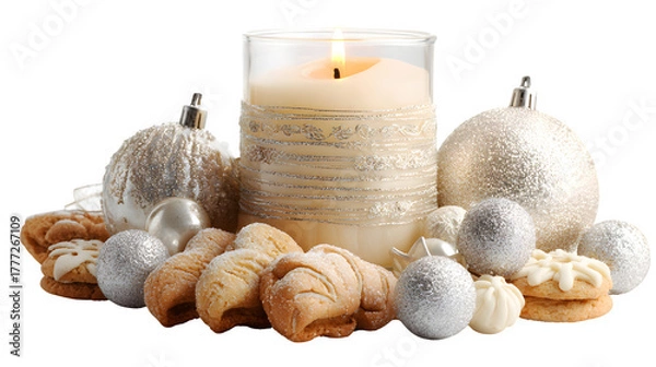Obraz Festive Holiday Still Life, isolated on transparent background