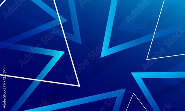 Fototapeta Abstract blue background with triangles. Vector illustration