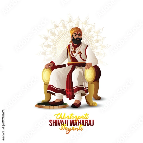Obraz Vector illustration of shivaji for chhatrapati shivaji jayanti