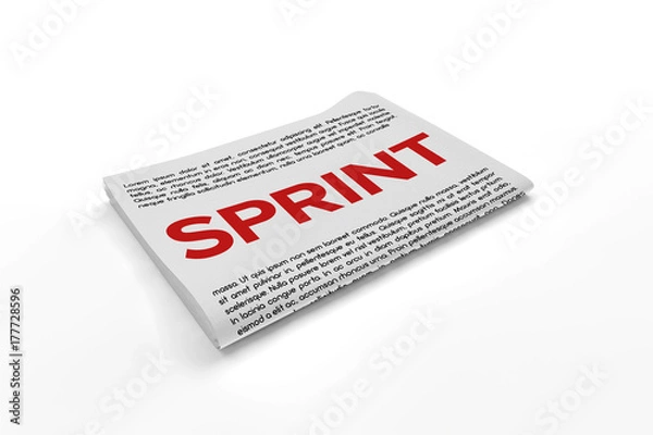 Fototapeta Sprint on Newspaper background