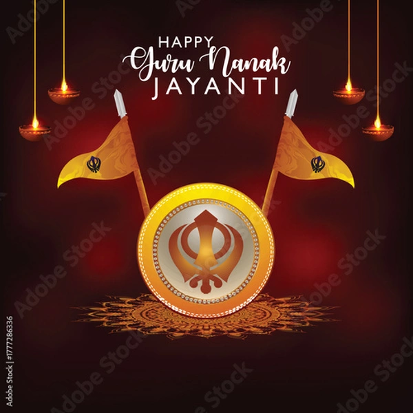 Obraz Happy gurpurab creative vector illustration