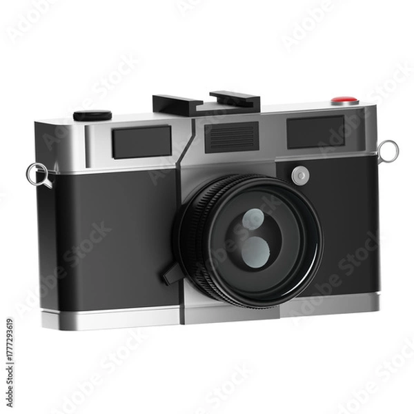 Fototapeta Vintage rangefinder camera 3d rendering art isolated