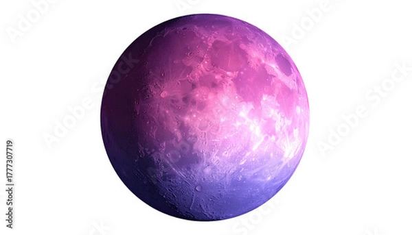 Obraz Pink & purple moon with textured surface against black background