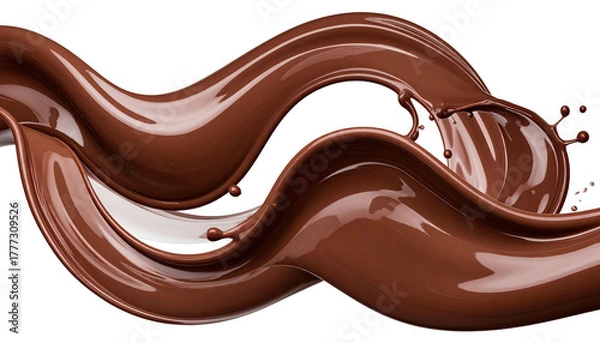 Fototapeta Swirl of brown liquid; fluid motion against dark backdrop