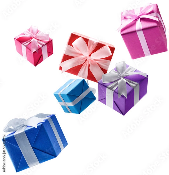 Fototapeta Colorful gift boxes isolated