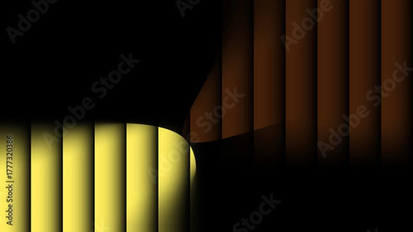 Obraz An elegant digital artwork showcasing soft color blending between dark coffee and yellow vertical gradient forms.