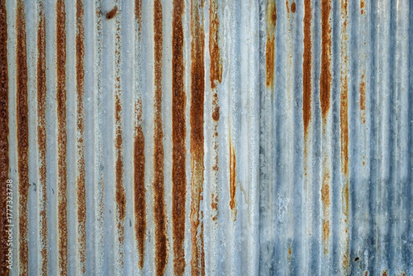 Fototapeta old and rust galvanized wall background. 