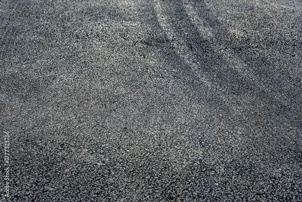 Fototapeta Burnt tire marks on the asphalt road
