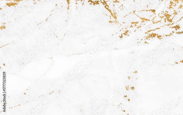 Obraz White gold marble texture pattern background with high resolution design for cover book or brochure, poster, wallpaper background or realistic business	