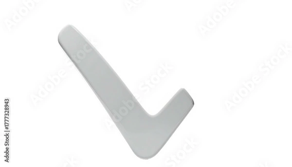 Obraz Gray check mark, angled, with glossy smooth surface